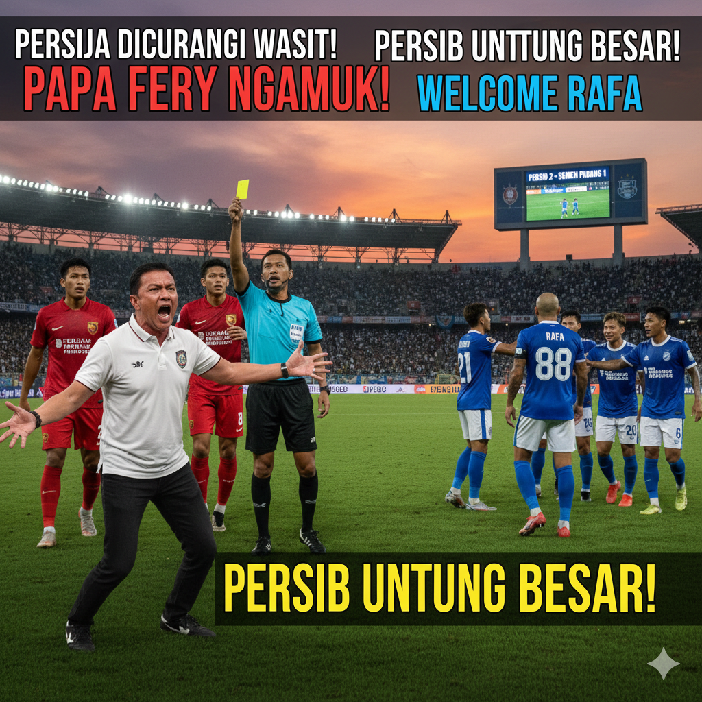 Persija Dicurangi Wasit? Papa Fery Ngamuk, Persib Untung Besar Usai Drama Semen Padang dan Isyarat Pengganti William Marsilio