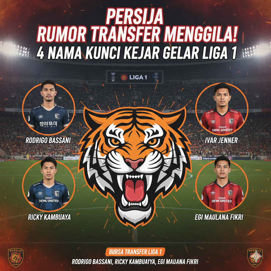 Persija Rumor Transfer Menggila! Empat Nama Ini Disebut Jadi Kunci Macan Kemayoran Kejar Gelar Liga 1