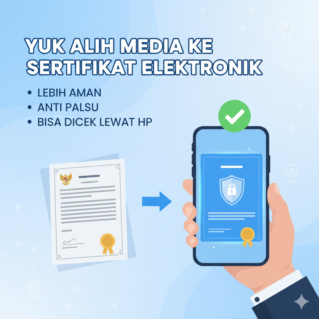 Yuk Alih Media ke Sertifikat Elektronik, Lebih Aman, Anti Palsu, dan Bisa Dicek Lewat HP