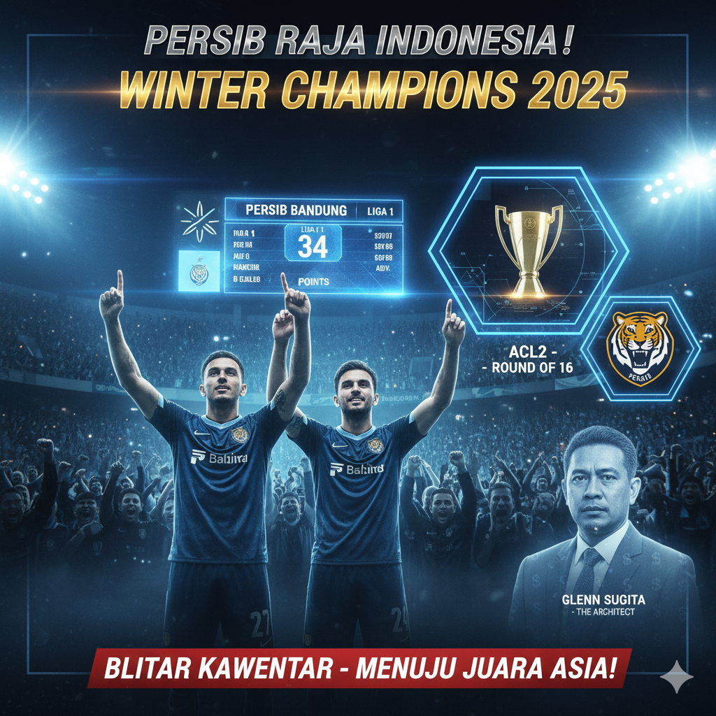 Persib Bandung resmi jadi penguasa paruh musim! Bojan Hodak girang, sementara sokongan dana Rp29,7 T Glenn Sugita buat Maung Bandung.