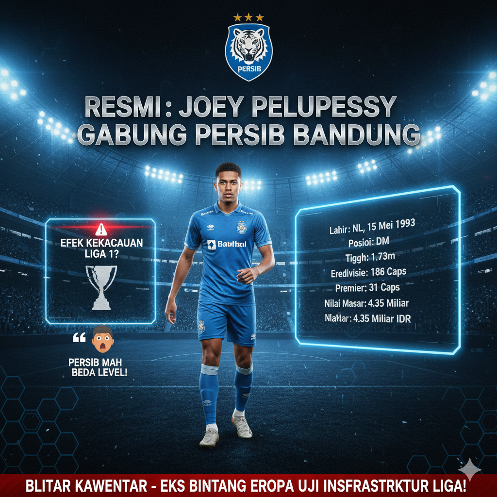 Joey Pelupessy Persib resmi bergabung! Kedatangan eks pemain Liga Inggris ini guncang Liga 1 dan bakal ubah standar kompetisi nasional.