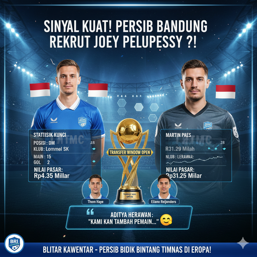 Joey Pelupessy ke Persib Bandung makin santer. Deputi CEO singgung dua nama besar, Martin Paes ikut masuk radar Maung Bandung.