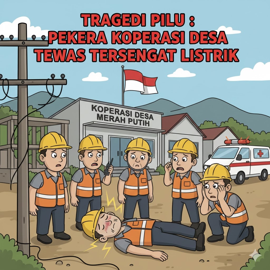 ILUSTRAS PEKERJA TERSENGAT LISTRIK