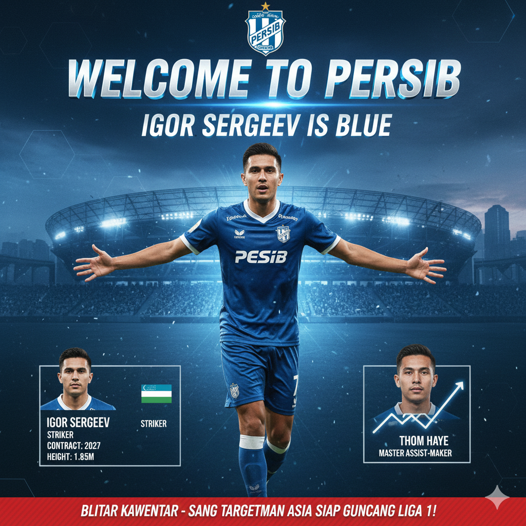 Persib Bandung resmi amankan Igor Sergeev sebagai striker baru. Maung Bandung akhiri rumor transfer dengan rekrutan asing berpengalaman.