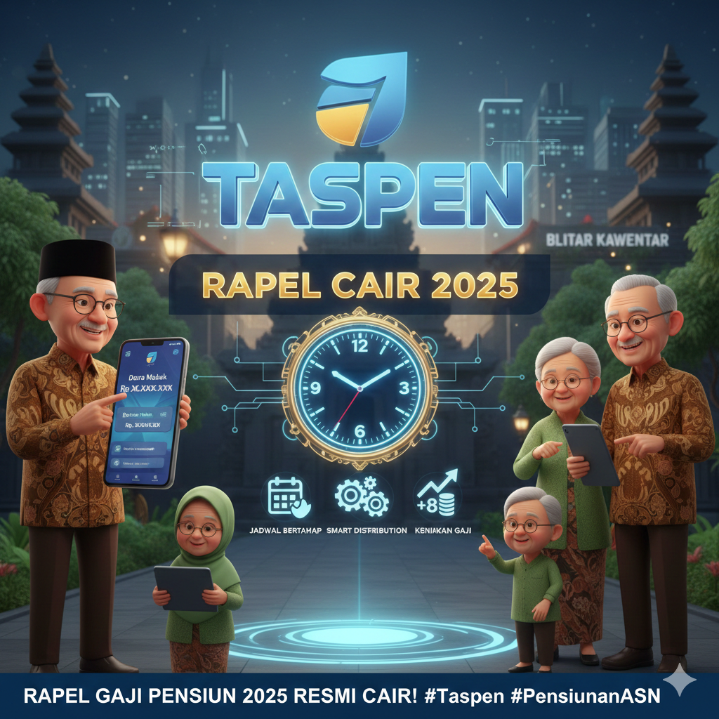 Rapel Gaji Pensiun 2025 Akhirnya Resmi Cair, Taspen Ungkap Jadwal Bertahap, Skema Smart Distribution, dan Besaran Kenaikan