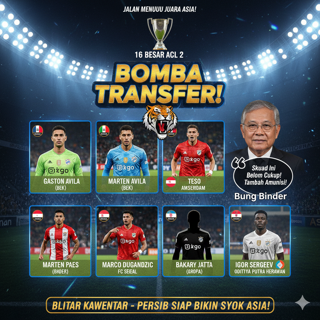 Bursa Transfer Persib Bandung 2026 guncang jagat bola! Nama Bakary Jatta, Maarten Paes, hingga Igor Sergeev masuk radar kejutan awal tahun.