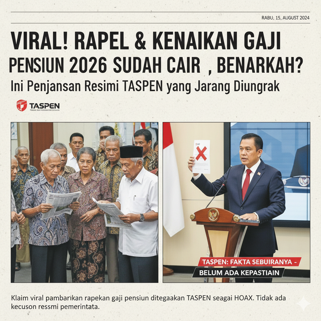 Viral Rapel dan Kenaikan Gaji Pensiun 2026 Disebut Sudah Cair, Ini Penjelasan Resmi TASPEN yang Jarang Diungkap