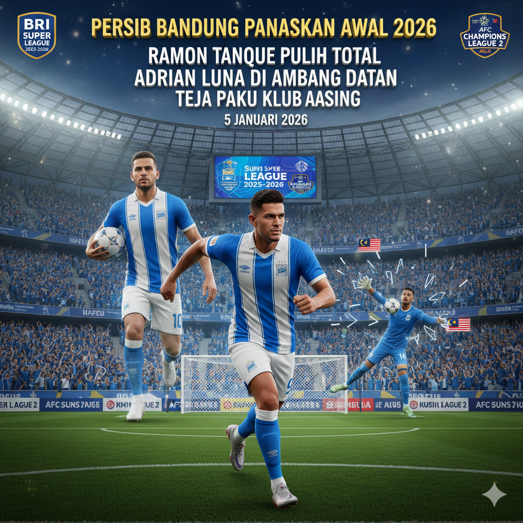 Persib Bandung Panaskan Awal 2026: Adrian Luna di Ambang Datang, Ramon Tanque Pulih Total, Teja Paku Alam Digoda Klub Asing