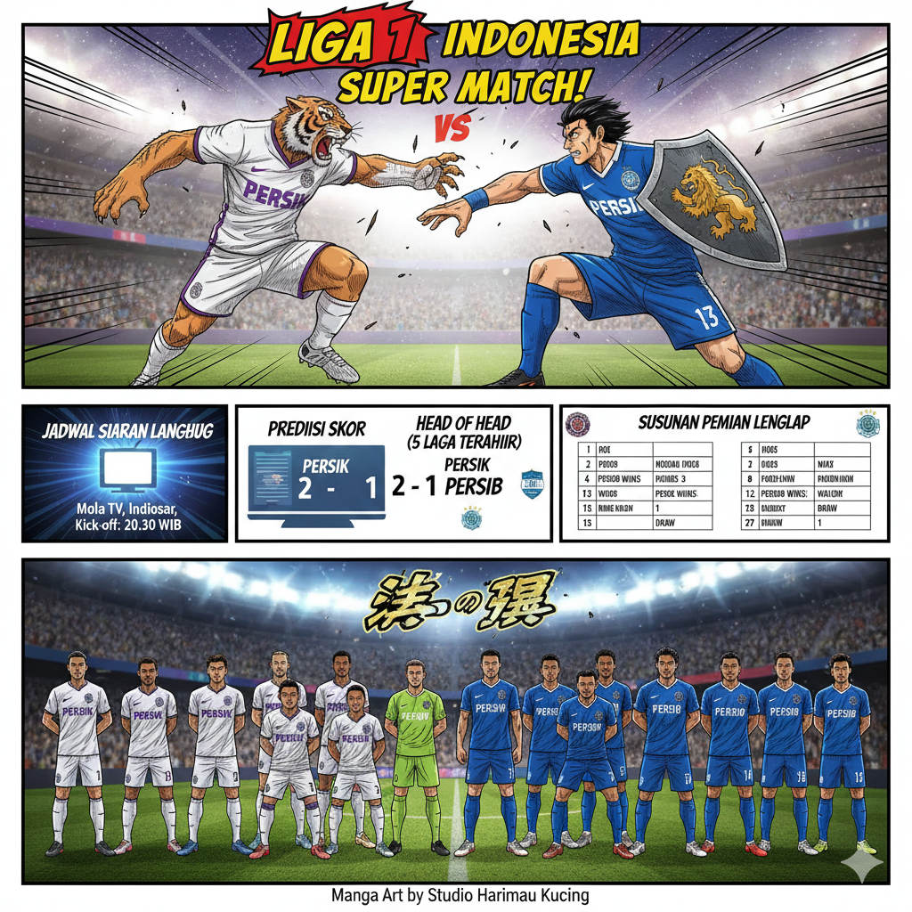 Persik Kediri vs Persib Bandung: Jadwal Siaran Langsung, Prediksi Skor, Head to Head, dan Susunan Pemain Lengkap