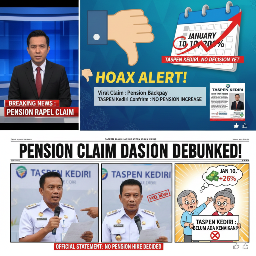 Viral Klaim Rapel Pensiun Cair 10 Januari 2026 hingga Naik 26 Persen, TASPEN Kediri Tegaskan Belum Ada Keputusan Kenaikan Pensiun