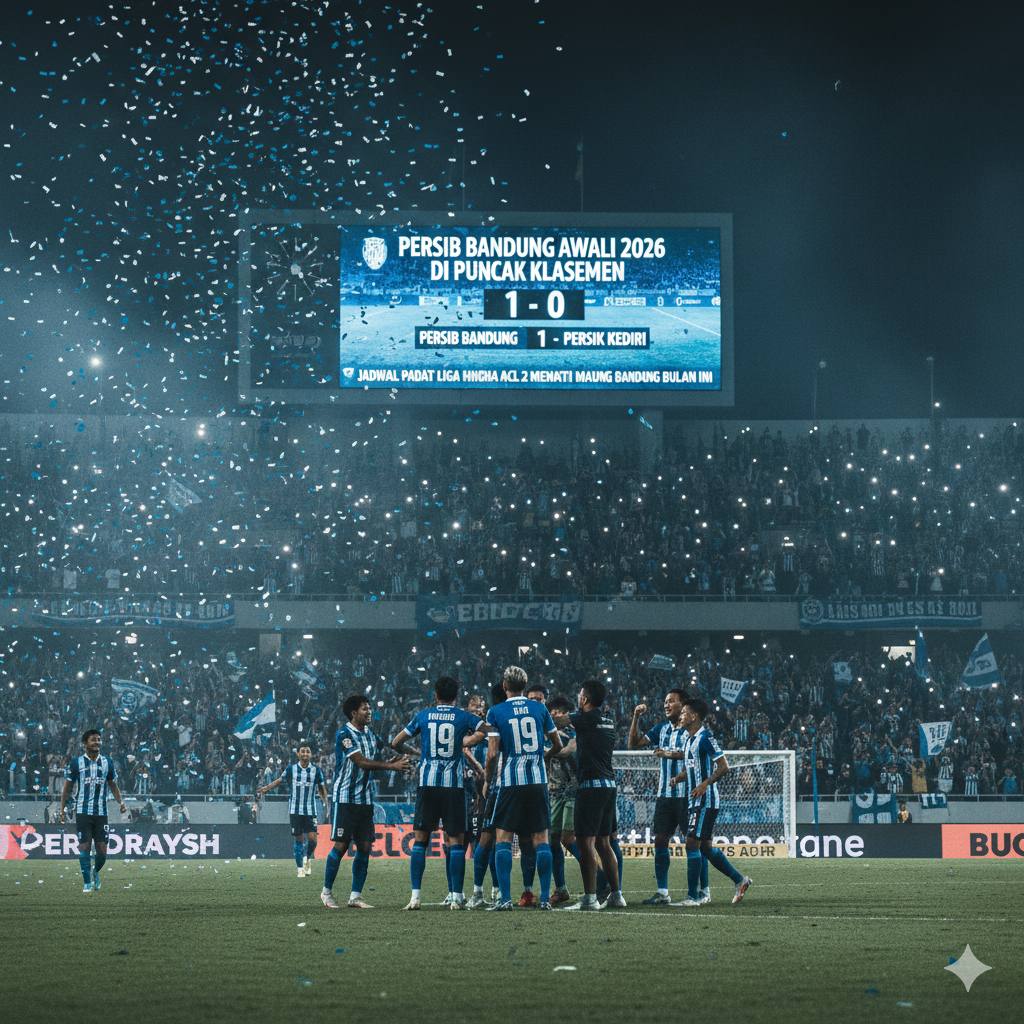 Persib Bandung Awali 2026 di Puncak Klasemen, Jadwal Padat Liga hingga ACL 2 Menanti Maung Bandung Bulan Ini