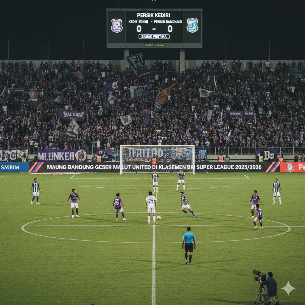 Persik Kediri vs Persib Bandung Babak Pertama 0-0, Maung Bandung Geser Malut United di Klasemen BRI Super League 2025/2026