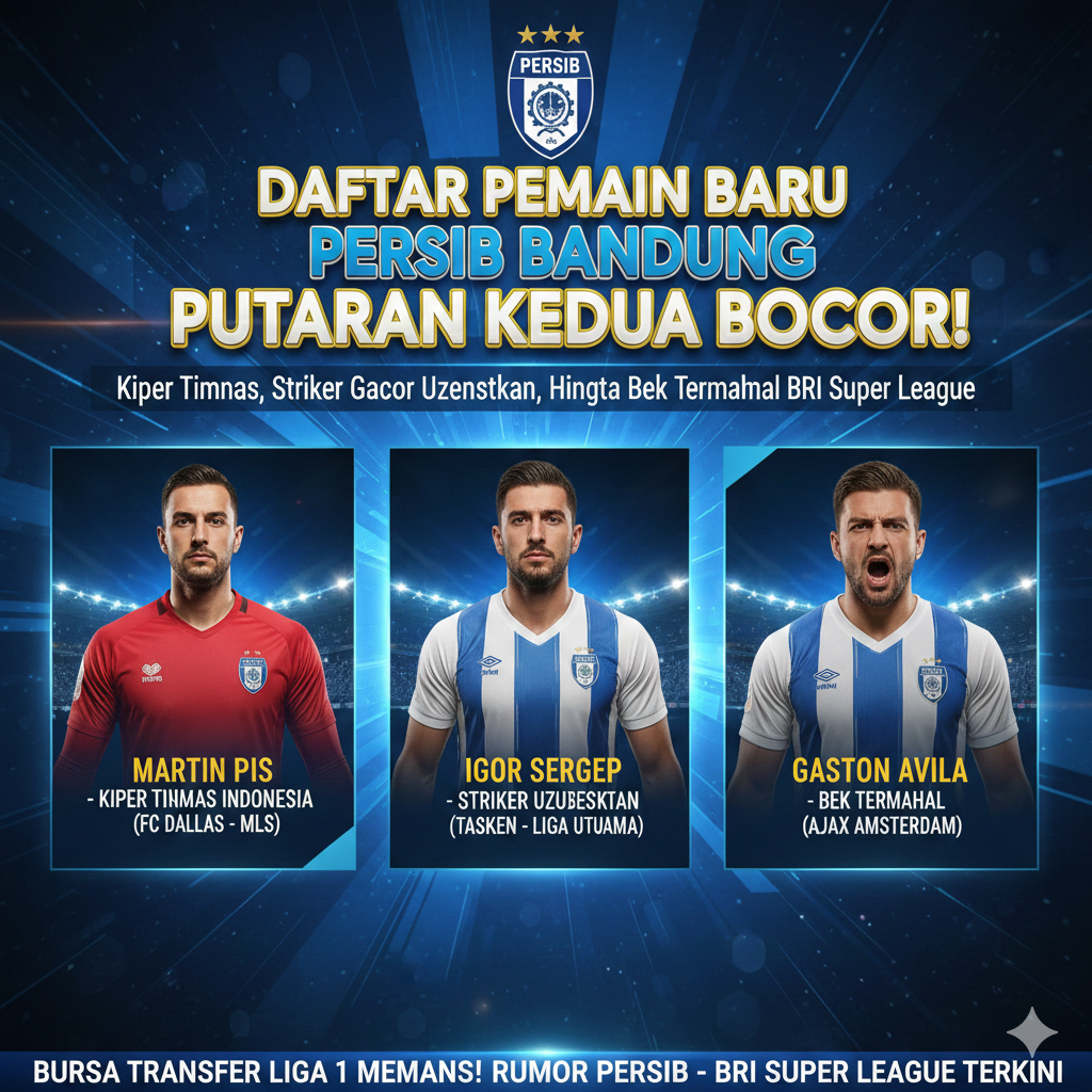 Daftar Pemain Baru Persib Bandung Putaran Kedua Bocor! Dari Kiper Timnas hingga Bek Termahal BRI Super League