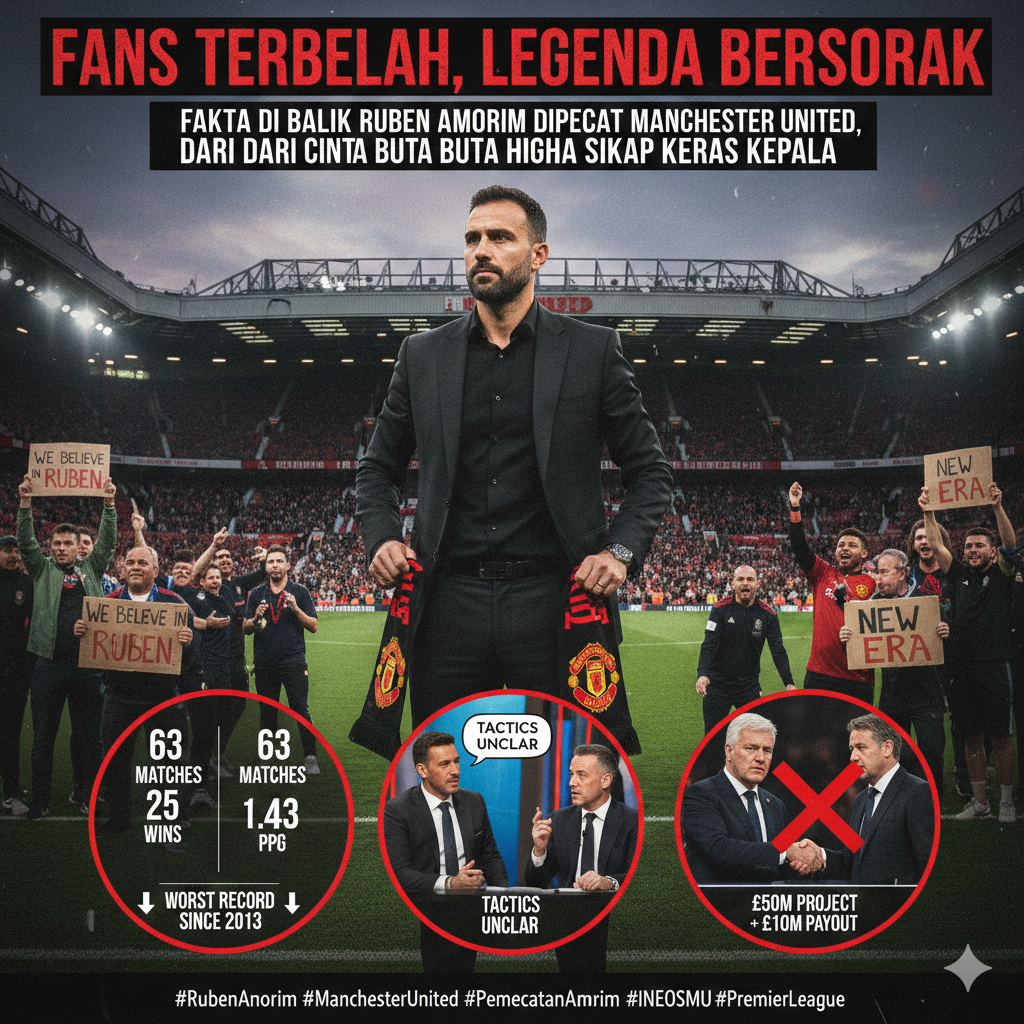 Fans Terbelah, Legenda Bersorak: Fakta di Balik Ruben Amorim Dipecat Manchester United, dari Cinta Buta hingga Sikap Keras Kepala