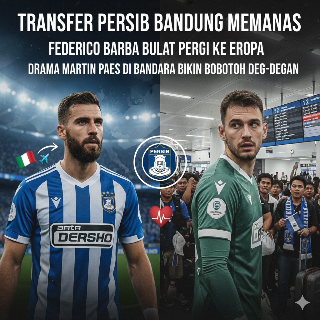 Transfer Persib Bandung Memanas: Federico Barba Bulat Pergi ke Eropa, Drama Martin Paes di Bandara Bikin Bobotoh Deg-degan