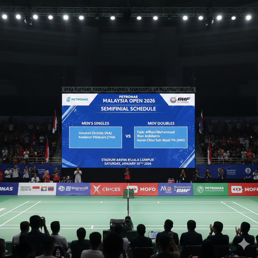 Jadwal Semifinal Petronas Malaysia Open 2026 Lengkap: Jonatan Christie vs Kunlavut, Fajar/Fikri Hadapi Unggulan Tuan Rumah