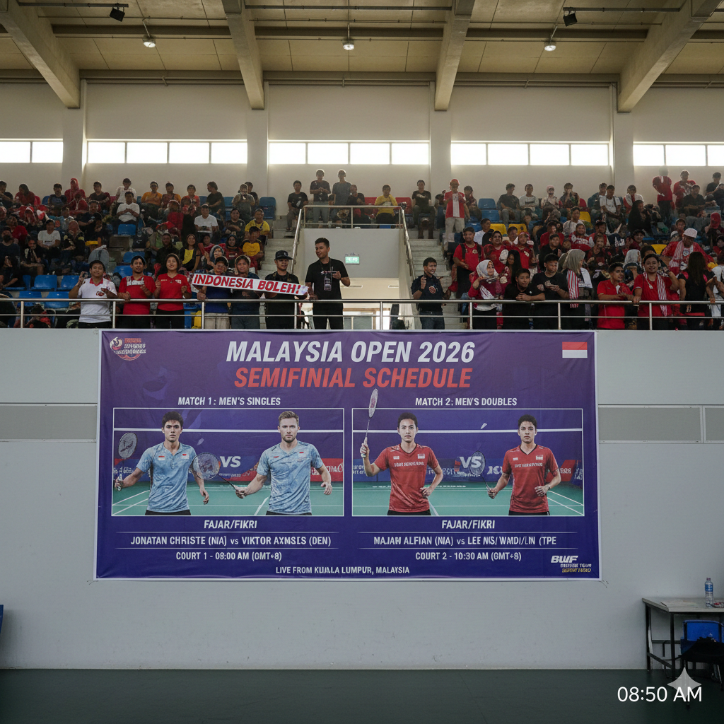 Jadwal Semifinal Malaysia Open 2026 Lengkap: Jonatan Christie & Fajar/Fikri Tantang Lawan Berat, Jam Tayang Mulai Pagi