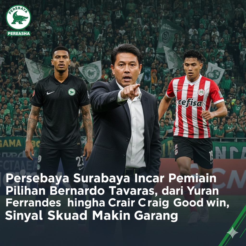 Persebaya Surabaya Incar Pemain Pilihan Bernardo Tavares, dari Yuran Fernandes hingga Craig Goodwin, Sinyal Skuad Makin Garang