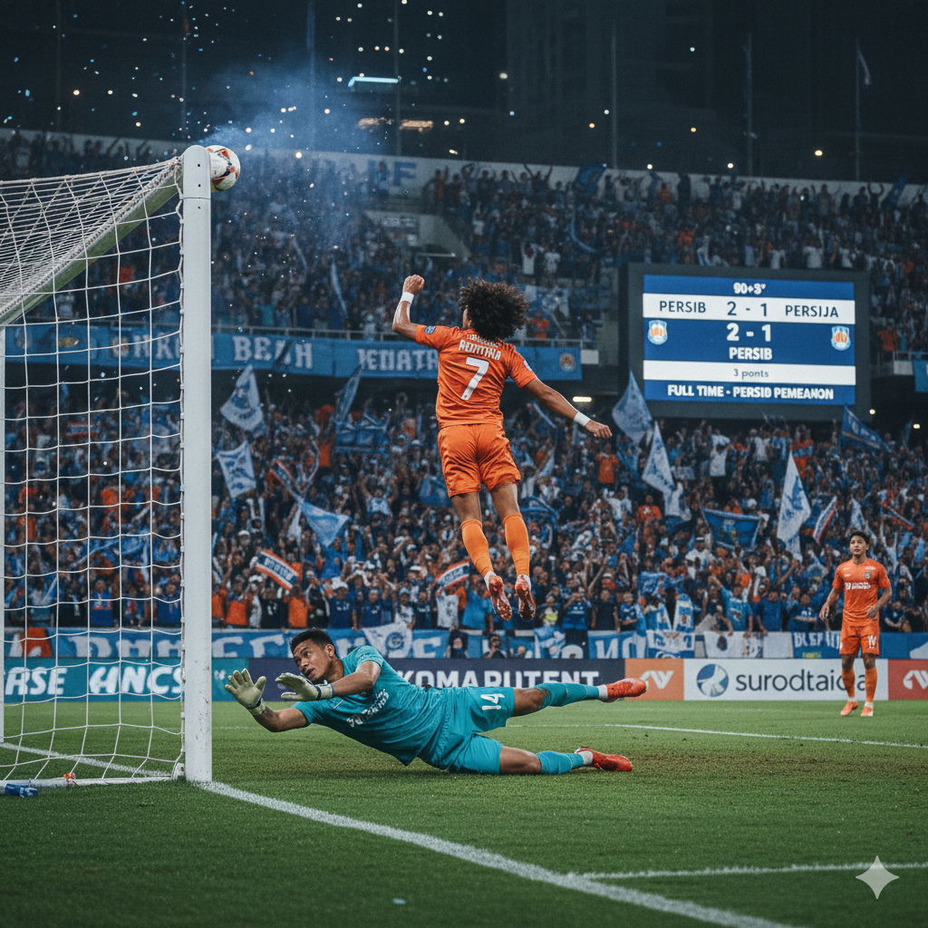 Gol Beckham Putra dan aksi Teja Paku Alam bawa Maung Bandung ke puncak klasemen.