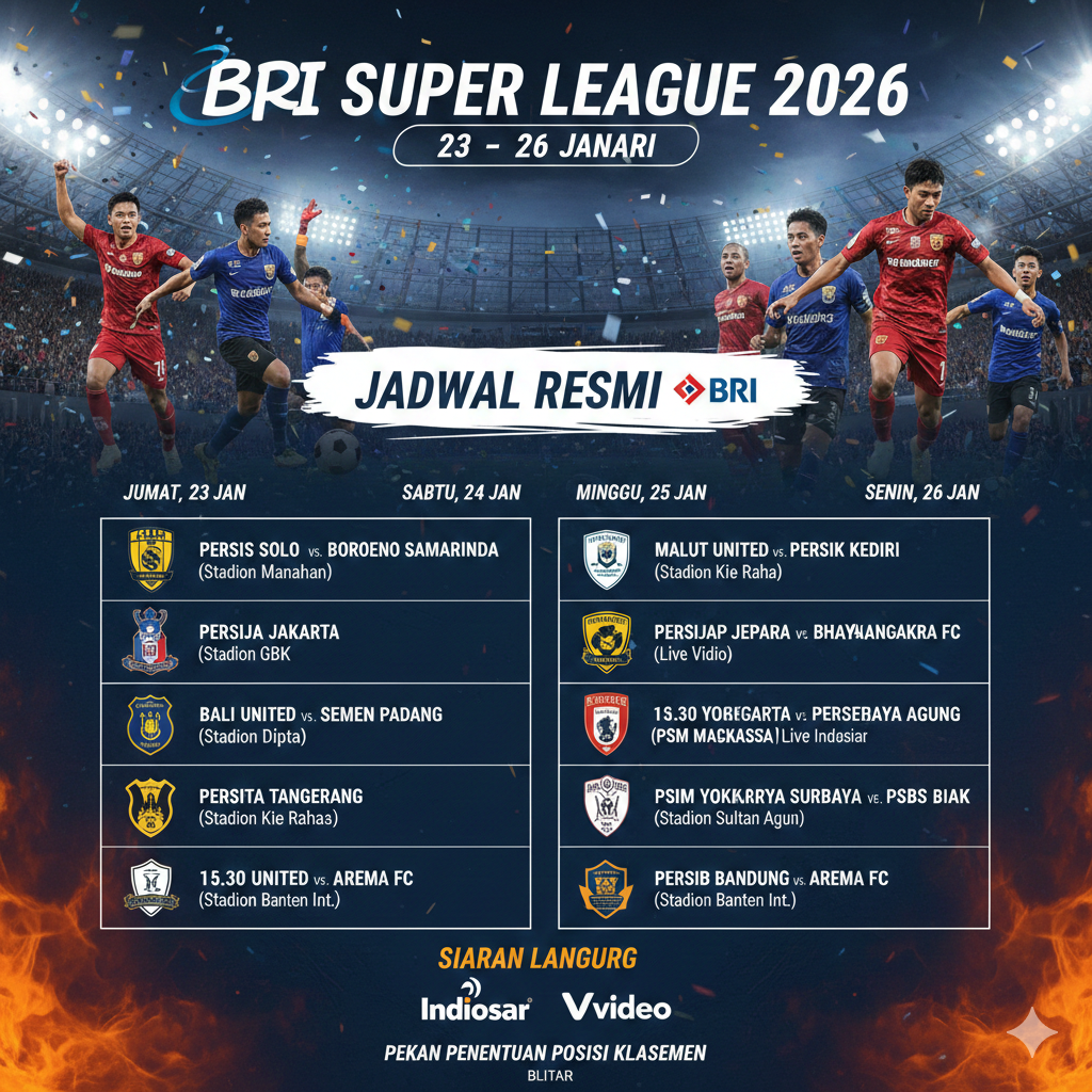 Jadwal BRI Super League 2026