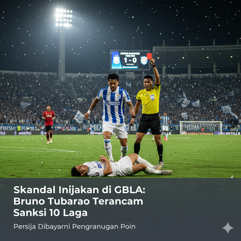 Skandal Injakan di GBLA: Bruno Tubarao Terancam Sanksi 10 Laga, Persija Dibayangi Pengurangan Poin