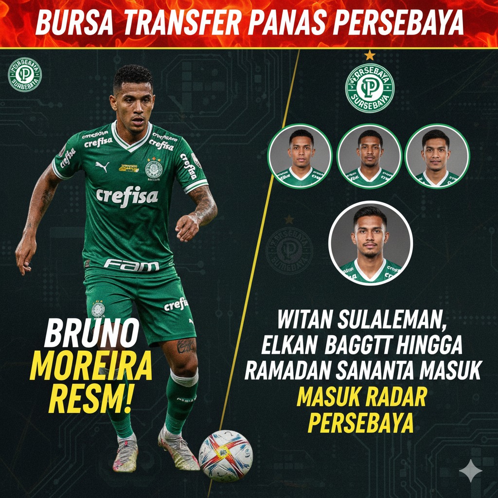 Bursa Transfer Panas Persebaya: Bruno Paraiba Resmi, Witan Sulaeman hingga Ramadan Sananta Masuk Radar