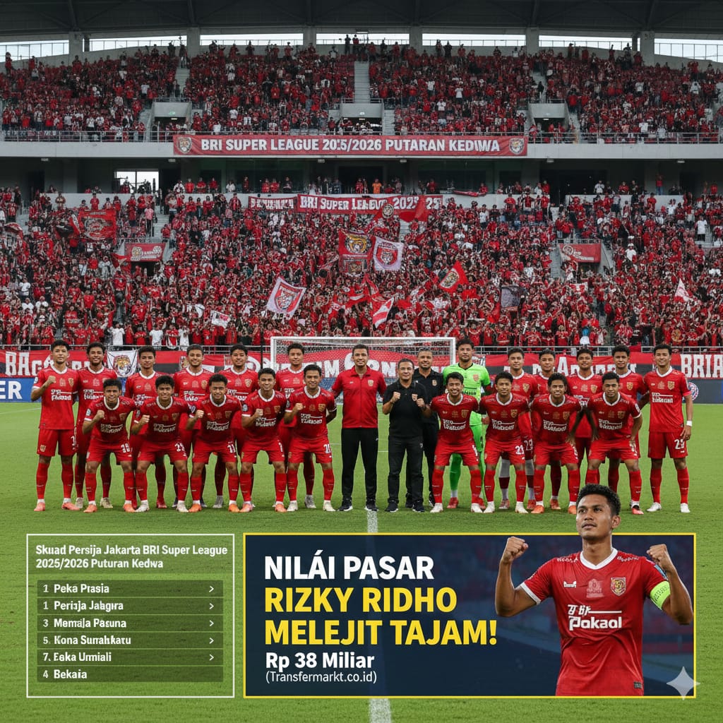 Lengkap! Skuad Persija Jakarta BRI Super League 2025/2026 Putaran Kedua, Nilai Pasar Rizky Ridho Melejit Tajam