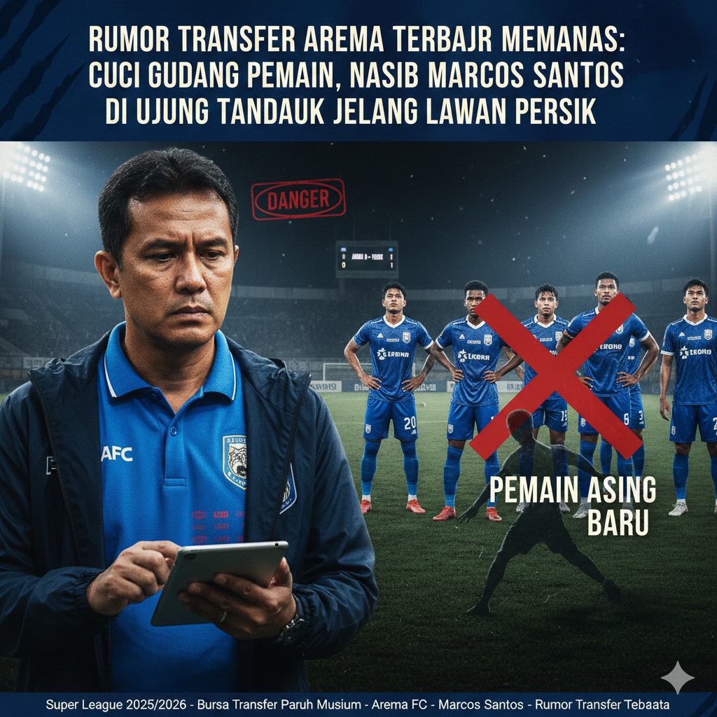 Rumor Transfer Arema Terbaru Memanas: Cuci Gudang Pemain, Nasib Marcos Santos di Ujung Tanduk Jelang Lawan Persik