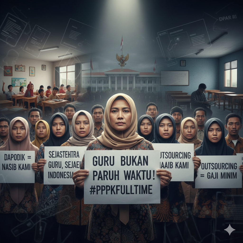 DPR RI tolak status Guru P3K paruh waktu karena dianggap merendahkan profesi guru. Simak desakan pengangkatan penuh waktu & solusi bagi sekolah swasta.