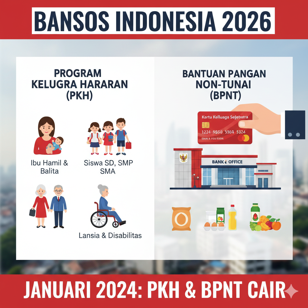 Pemerintah resmi lanjutkan Bansos 2026 mulai Januari! PKH dan BPNT jadi prioritas untuk lansia hingga balita. Cek info validasi dan jadwal cairnya!