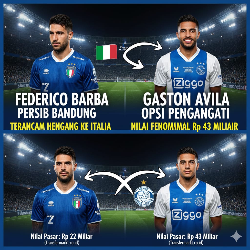 Federico Barba Persib Bandung Terancam Hengkang ke Italia, Gaston Avila Muncul sebagai Opsi Pengganti Bernilai Fantastis
