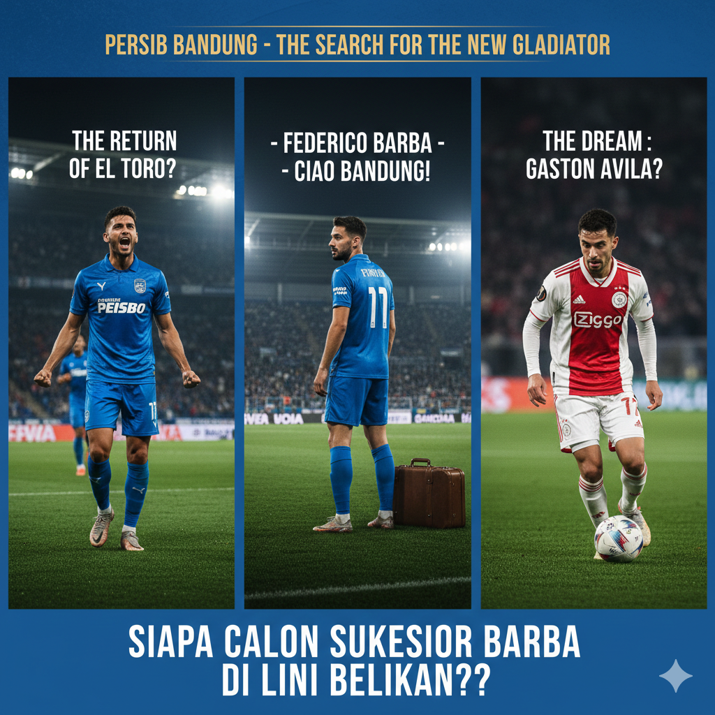 Federico Barba resmi tinggalkan Persib Bandung karena homesick. Siapa penggantinya? Intip profil Andrea Tiritiello, Alberto Rodriguez, hingga Gaston Avila di sini!