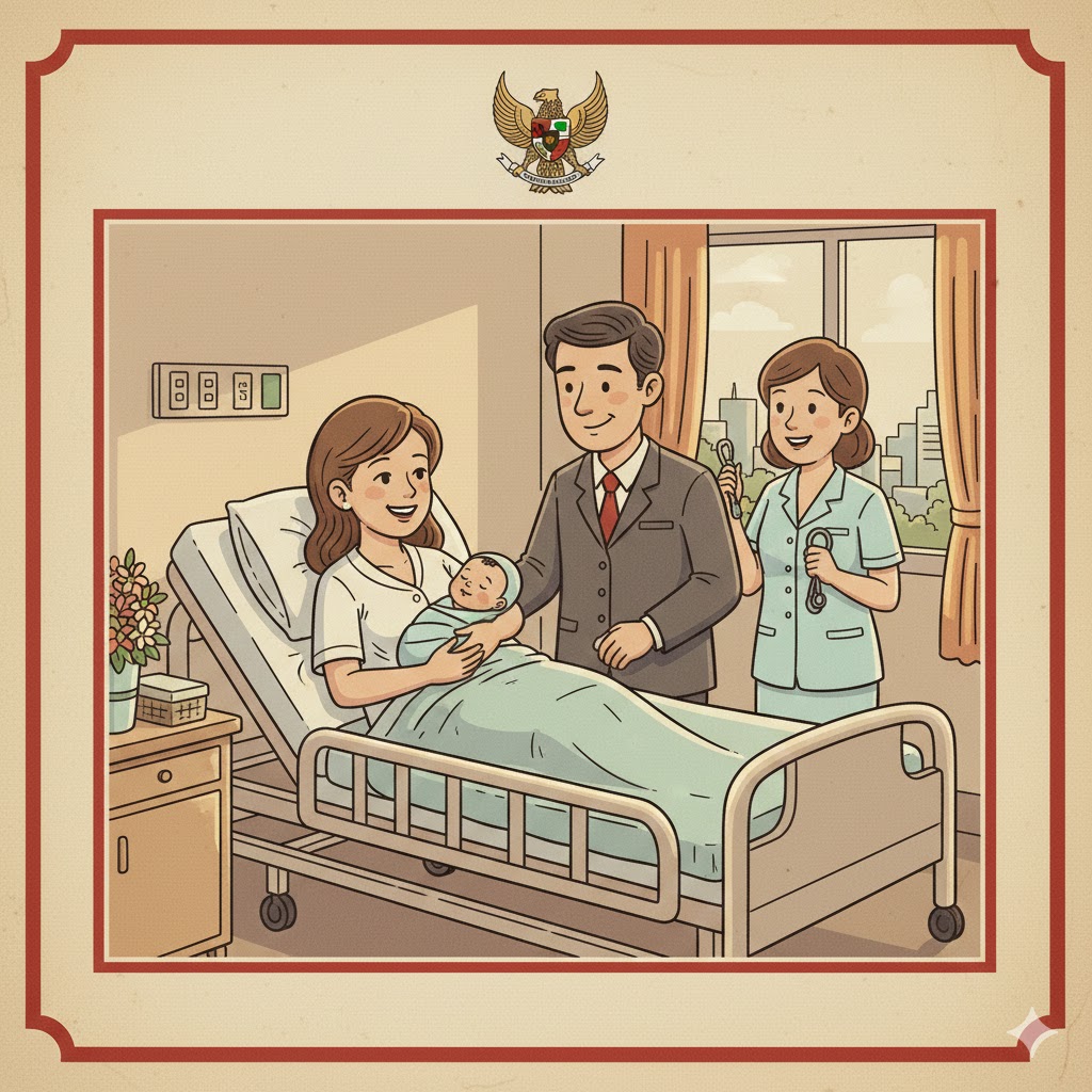 Ilustrasi kelahiran bayi.