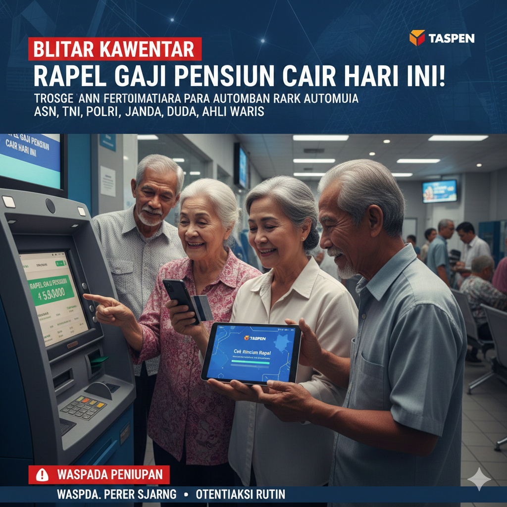 Viral Kabar Rapel Pensiun Cair Mulai Hari Ini, Ini Fakta Resmi Taspen soal Selisih Kenaikan Gaji Pensiunan ASN, TNI, Polri