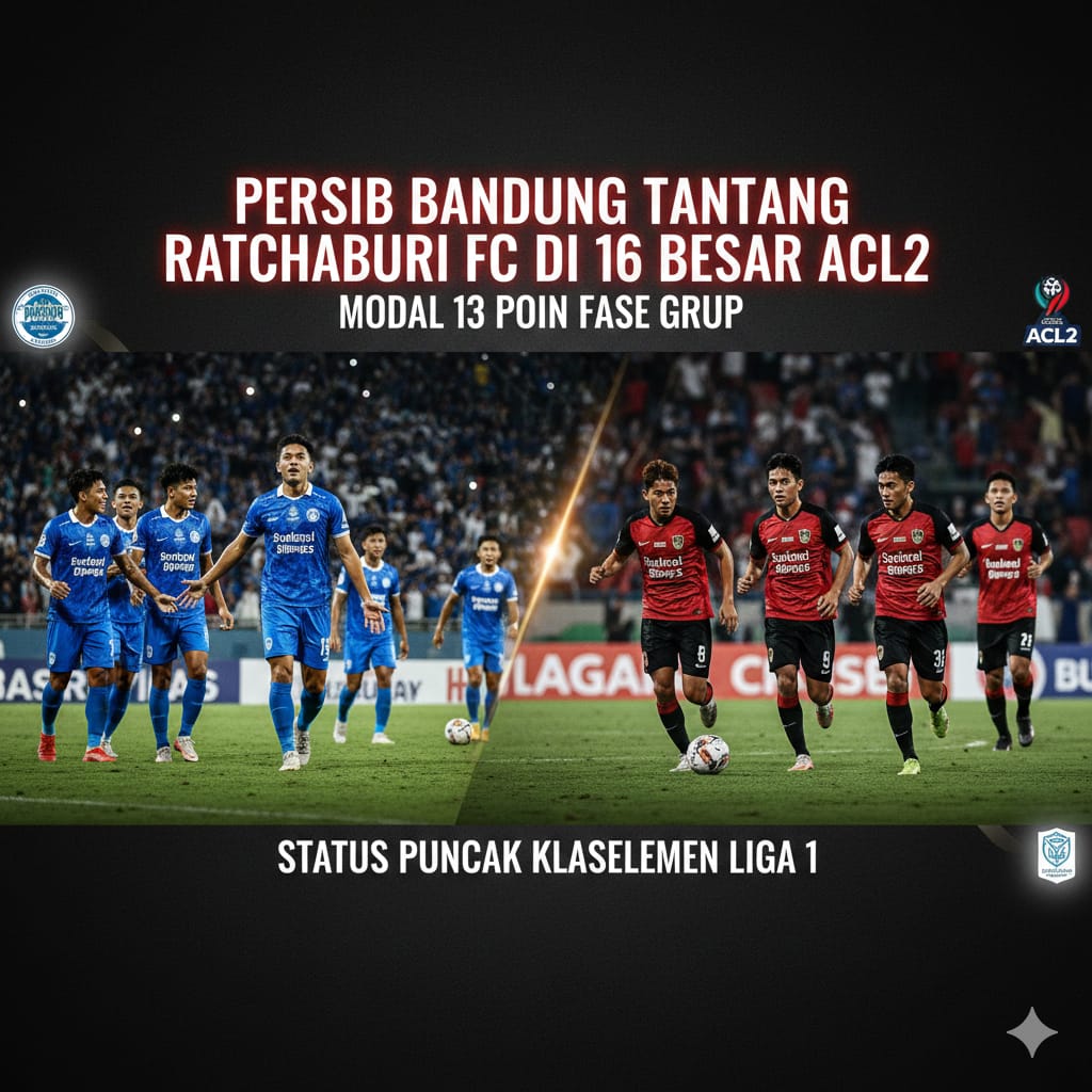 Persib Bandung Tantang Ratchaburi FC di 16 Besar ACL2, Modal 13 Poin Fase Grup dan Status Puncak Klasemen Liga 1