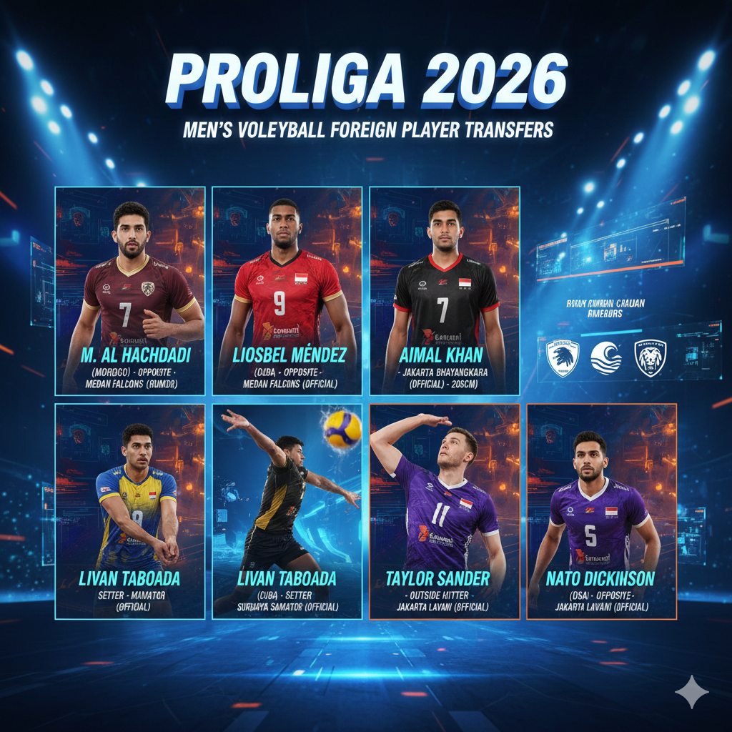 Transfer Pemain Asing Proliga 2026 Memanas: Alhadadi ke Medan Falcon, Bintang Kuba dan Amerika Ramaikan Persaingan Sektor Putra