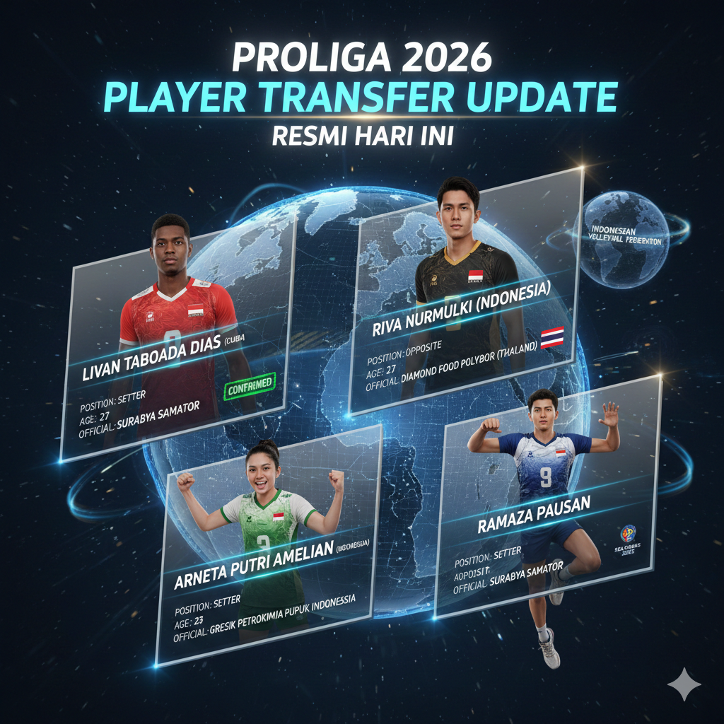 Transfer Pemain Proliga 2026 Terbaru: Livan Taboada Resmi ke Samator, Rivan Nurmulki Hijrah ke Thailand, Arneta Putri Berlabuh ke Petrokimia