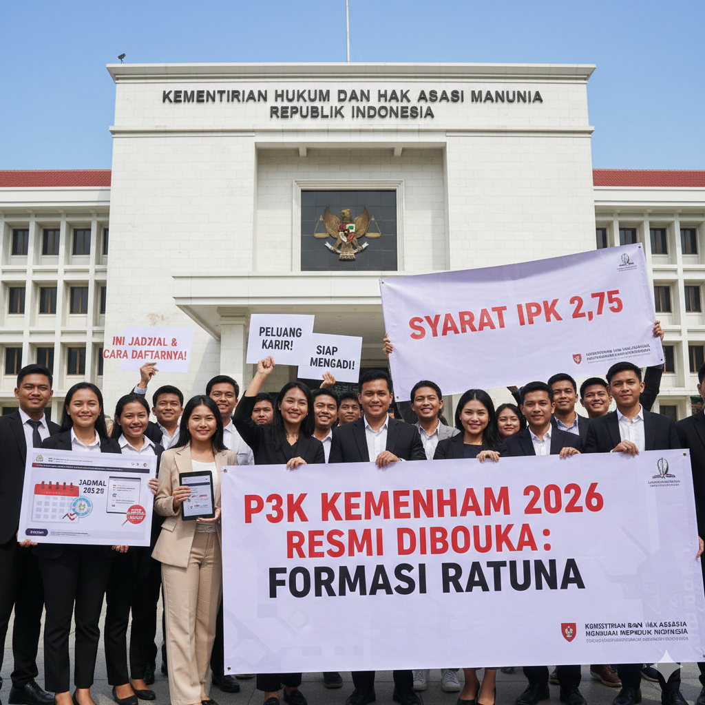 P3K KemenHAM 2026 Resmi Dibuka: Formasi Ratusan, Syarat IPK 2,75, Ini Jadwal dan Cara Daftarnya