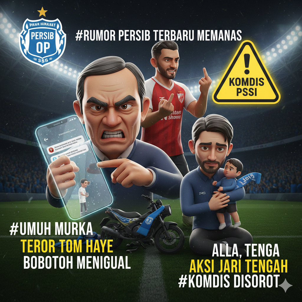 Rumor Persib Terbaru Memanas: Umuh Murka soal Teror ke Tom Haye, Bobotoh Meninggal, Aksi Jari Tengah Pemain Persija Disorot Komdis