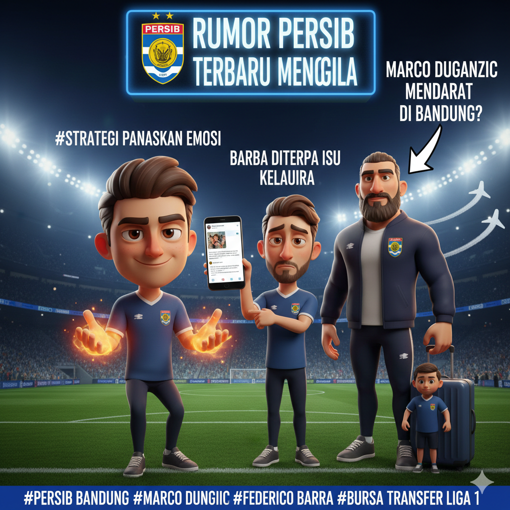 Rumor Persib Terbaru Menggila: Beckham Akui Strategi Panaskan Derby, Barba Diterpa Isu Keluarga, Marco Duganzic Mendarat di Bandung?
