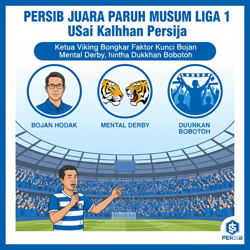 Persib Juara Paruh Musim Liga 1 Usai Kalahkan Persija, Ketua Viking Bongkar Faktor Kunci Bojan Hodak, Mental Derby, hingga Dukungan Bobotoh