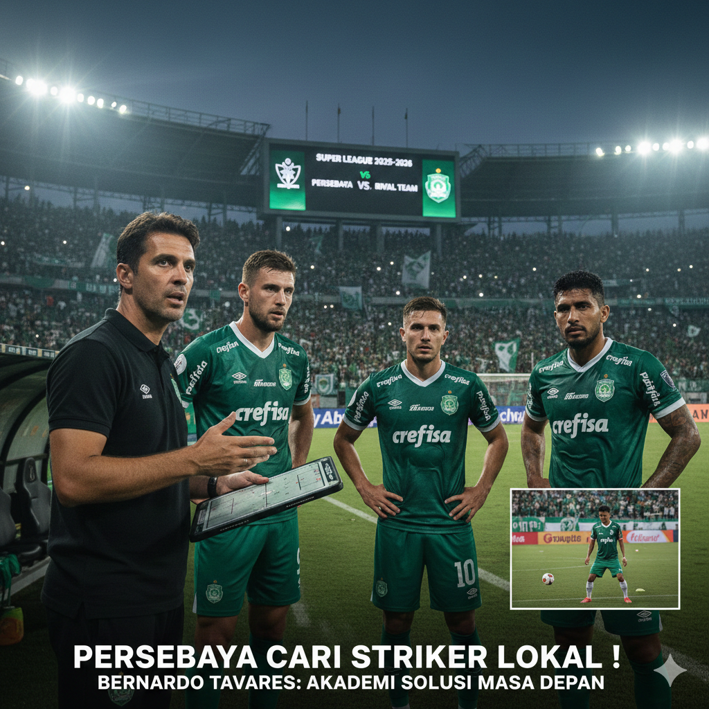 Persebaya Surabaya Butuh Striker Lokal, Bernardo Tavares Buru Talenta Akademi demi Selamatkan Green Force di Super League 2025-2026
