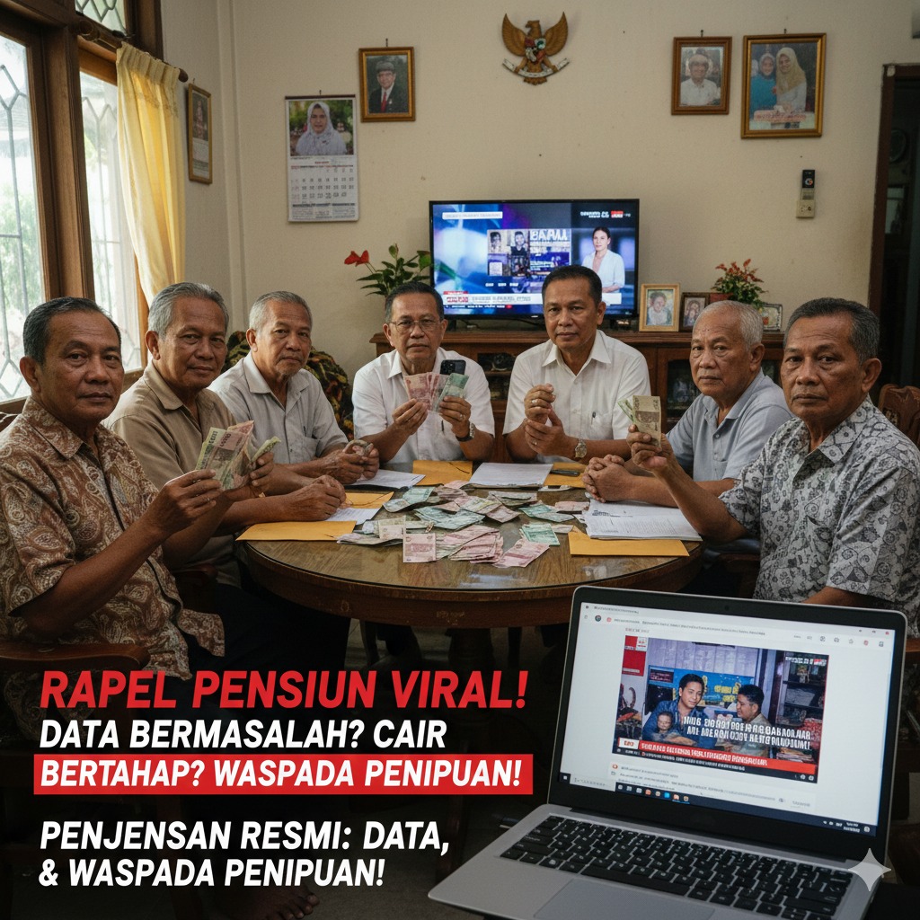 Rapel Pensiun dan Penyesuaian Penghasilan Viral, Ini Penjelasan Resmi soal Data Bermasalah, Pencairan Bertahap, dan Waspada Penipuan