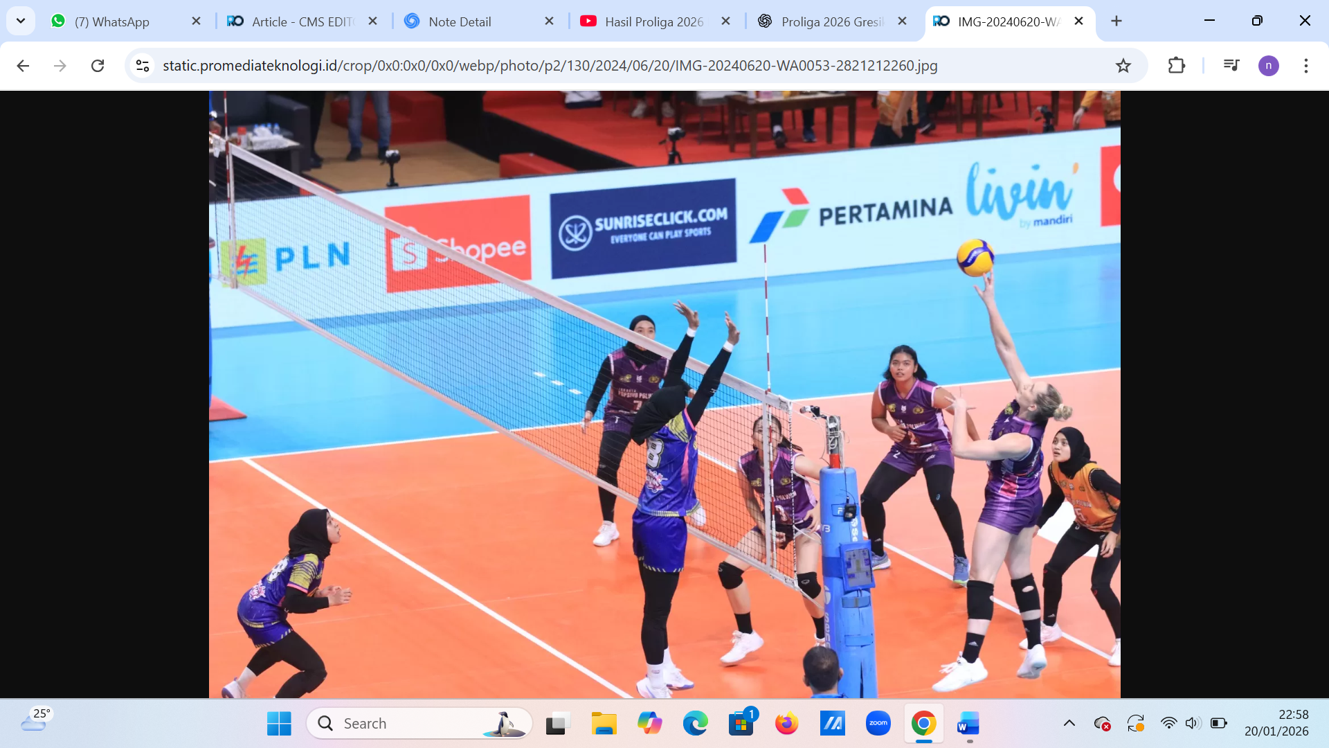 Hasil lengkap Proliga 2026 Minggu ini. Petrokimia Gresik puncaki klasemen, Elektrik PLN menempel ketat papan atas.