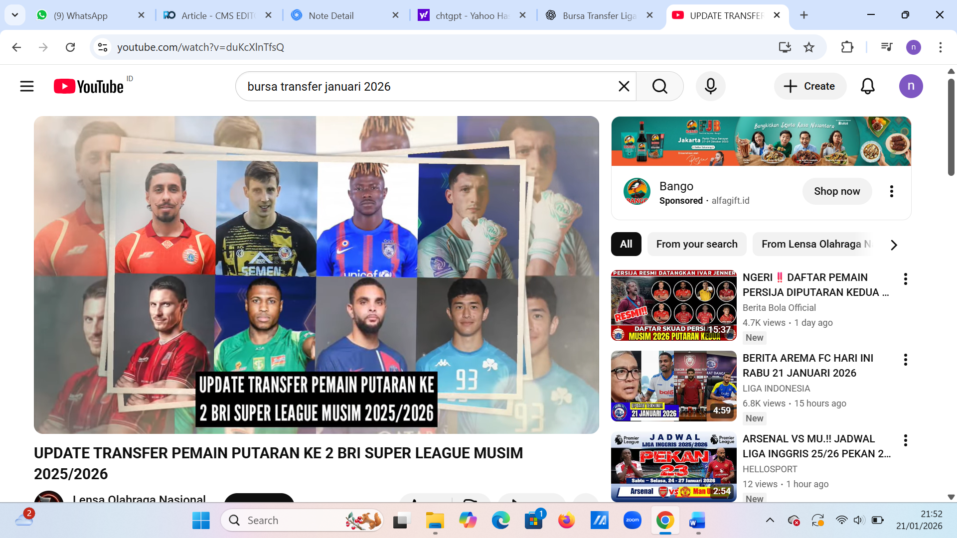 Transfer BRI Super League 2025-2026 putaran kedua memanas. Persib, Persija, Arema, hingga Persis Solo aktif belanja pemain.