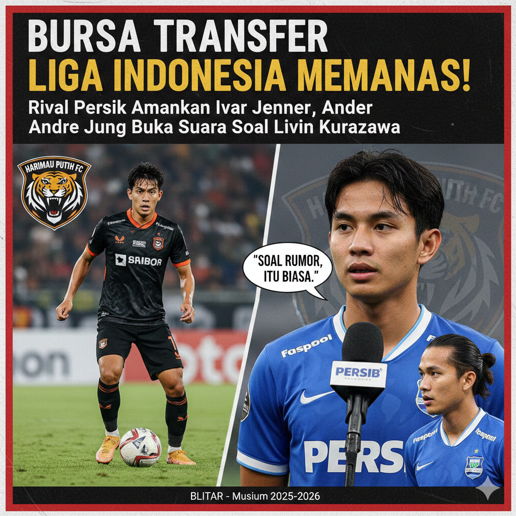 Persaingan Bursa Transfer Liga Indonesia Memanas, Rival Persik Tak Mau Kalah Rekrut Ivar Jenner, Andre Jung Tanggapi Rumor Livin Kurazawa
