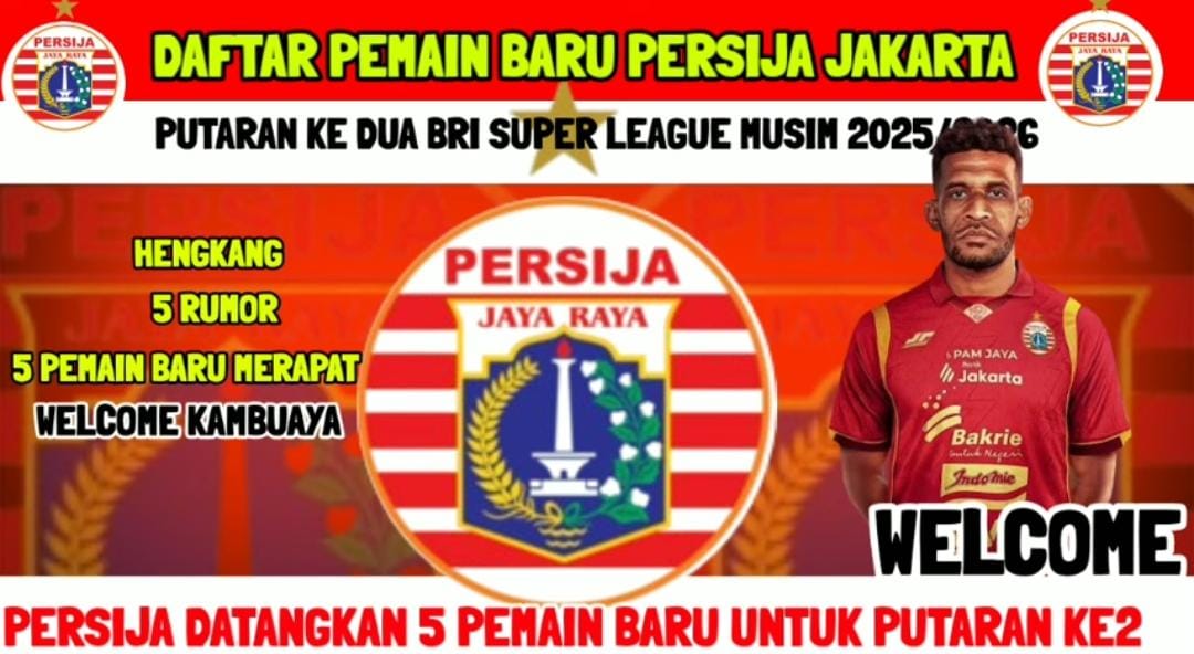 Daftar pemain baru Persija Jakarta putaran kedua BRI Super League 2025/2026, dari Ricky Kambuaya hingga Sain Patinama.