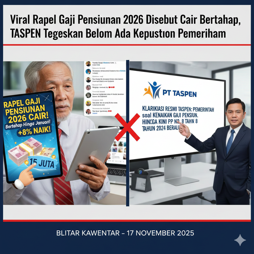 Viral Rapel Gaji Pensiunan 2026 Disebut Cair Bertahap hingga Januari, TASPEN Tegaskan Belum Ada Keputusan Pemerintah