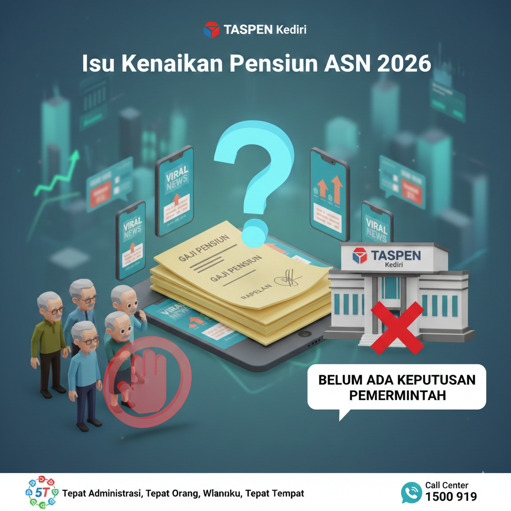 Isu Kenaikan Pensiun ASN 2026 Ramai Sejak Januari, TASPEN Kediri Tegaskan Belum Ada Keputusan Pemerintah soal Gaji, Rapelan, dan Penyesuaian Pensiun
