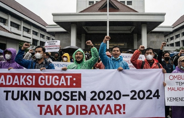 ADAKSI protes tukin dosen 2020&ndash;2024 tak dibayar. Ombudsman temukan maladministrasi di Kemendiktisaintek.